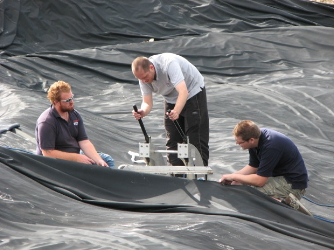 Elastoseal EPDM Lake Liner Joined on Site Using Specialist Welding Machinery
